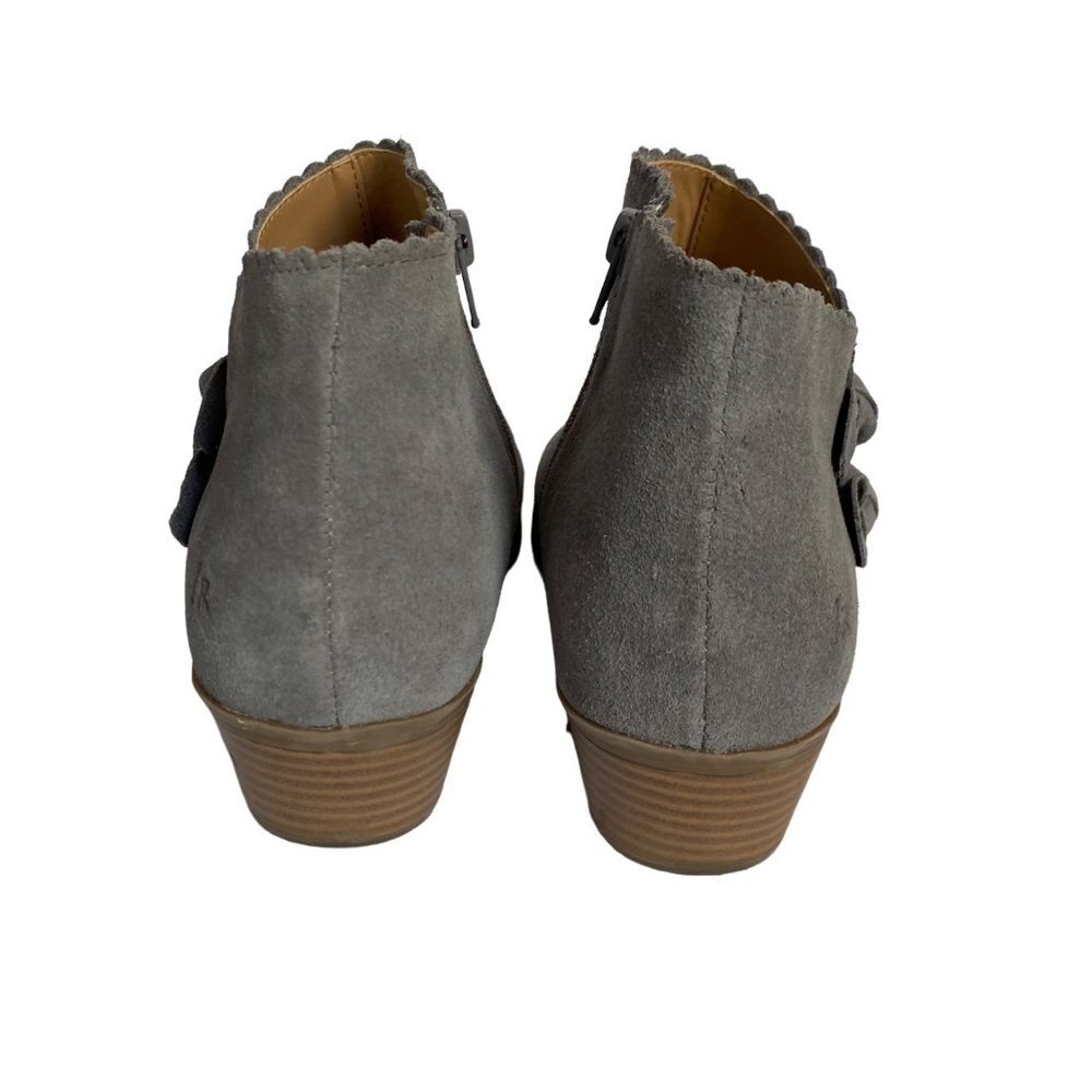 Jack Rogers Womens Booties Size 9.5 Kali Suede Ankle Boots Gray Chunky Heel - Picture 9 of 14
